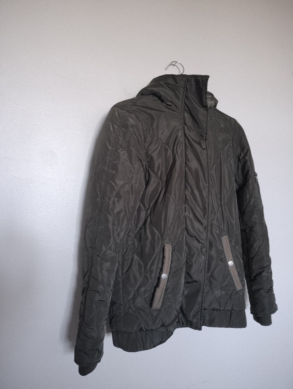 Levi's Olive Green Quilted Hooded Puffer Jacket